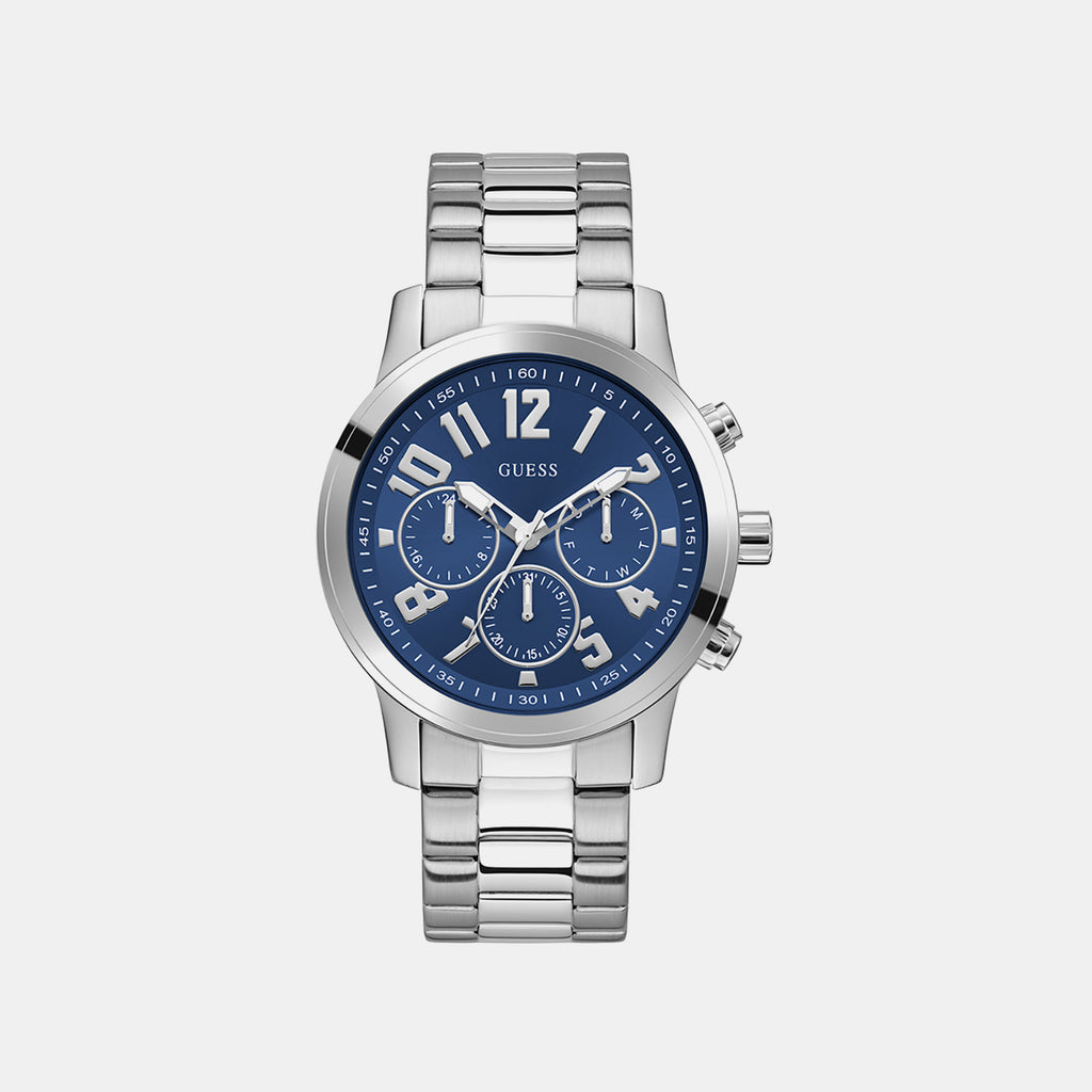 Men Quartz Blue Dial Multi-function Stainless Steel Watch GW1006G1
