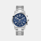 Men Quartz Blue Dial Multi-function Stainless Steel Watch GW1006G1