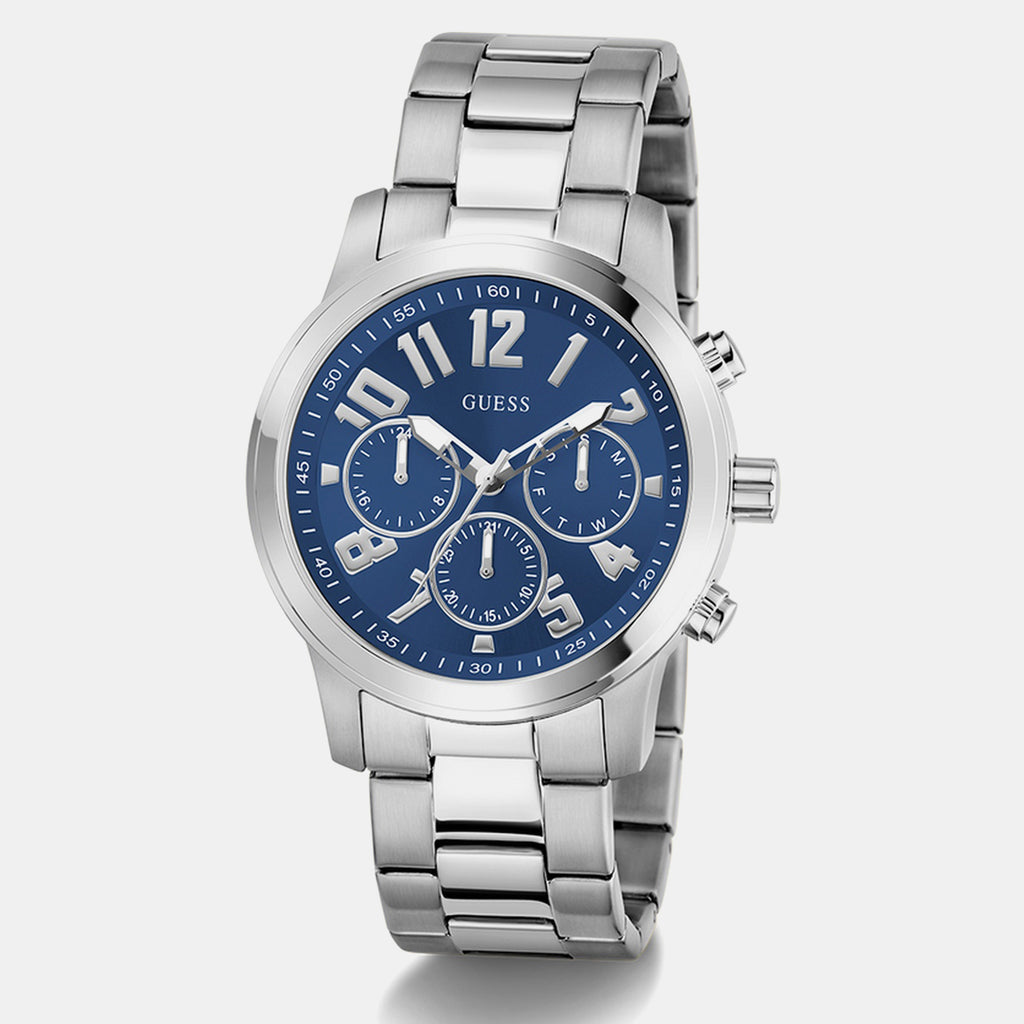 Men Quartz Blue Dial Multi-function Stainless Steel Watch GW1006G1