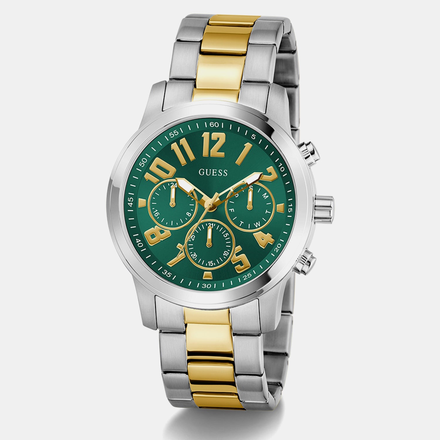 Men Quartz Green Dial Multi-function Stainless Steel Watch GW1006G4