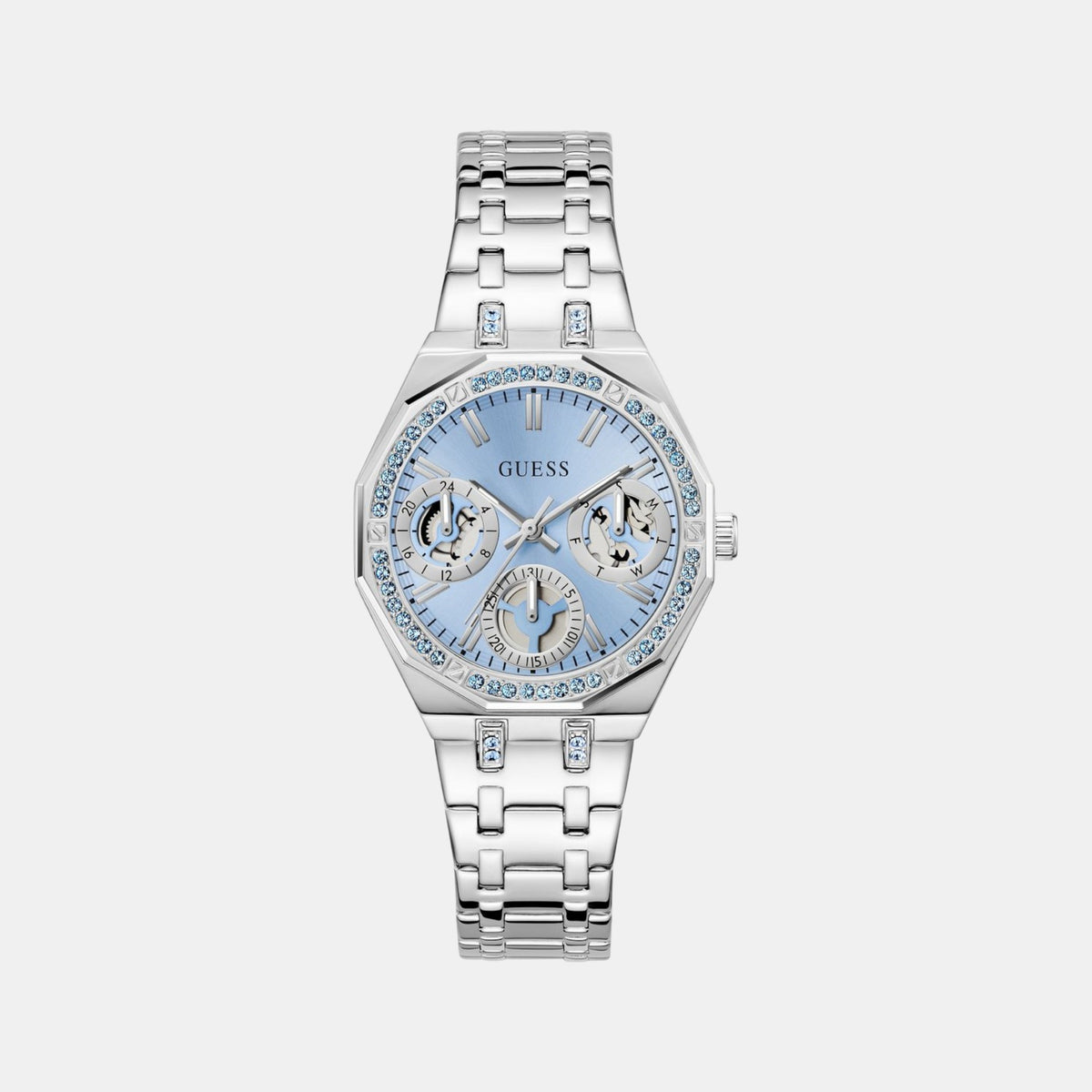 Gt Quinn Women Quartz Blue Dial Multi-Function Stainless Steel Watch Gw1009L1