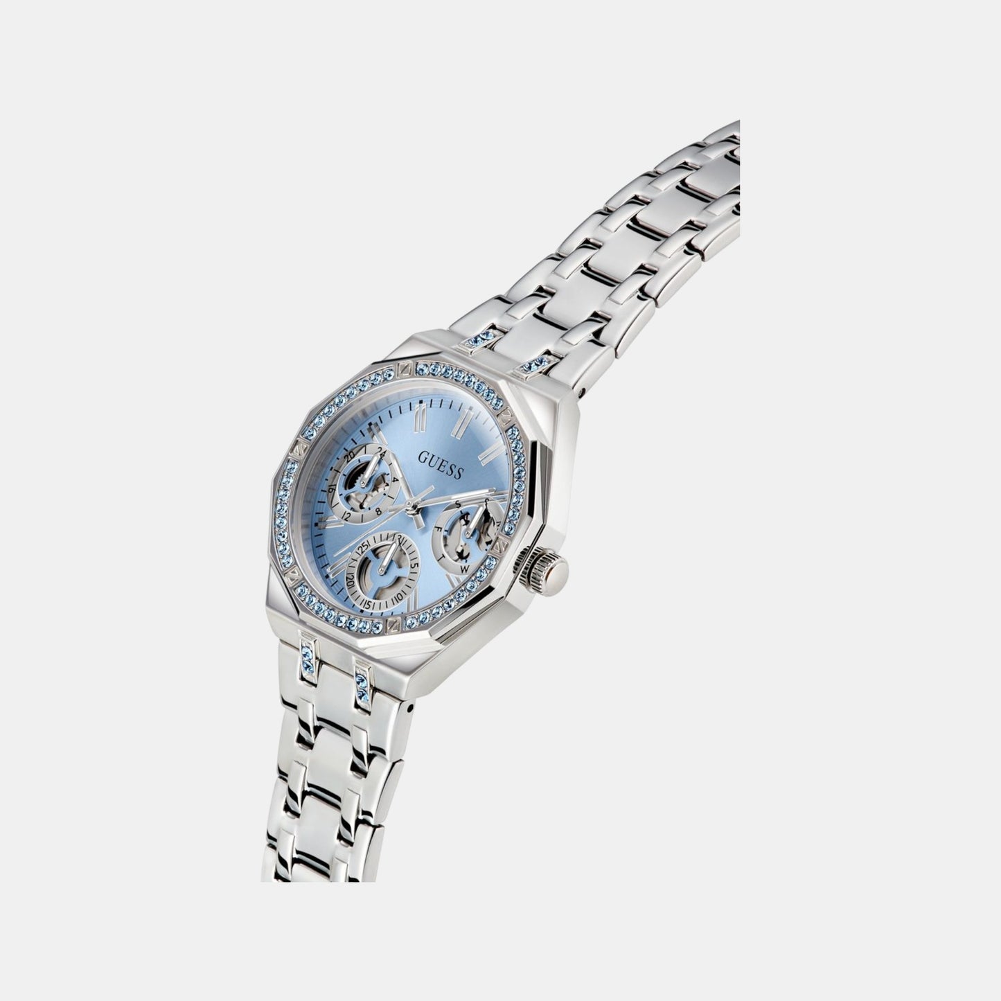 Swarovski ReCreated Limited Edition Trend Women Quartz Ice Blue Dial Multi-Function Stainless Steel Watch GW1009L1