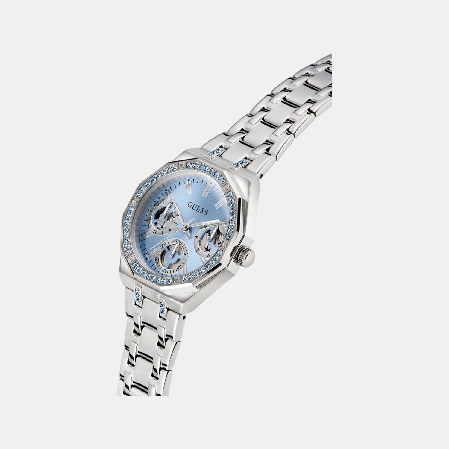 Swarovski ReCreated Limited Edition Trend Women Quartz Ice Blue Dial Multi-Function Stainless Steel Watch GW1009L1