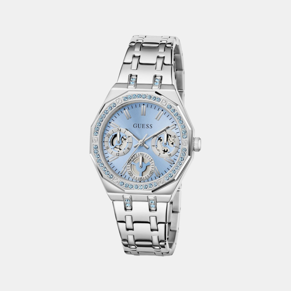 Gt Quinn Women Quartz Blue Dial Multi-Function Stainless Steel Watch Gw1009L1
