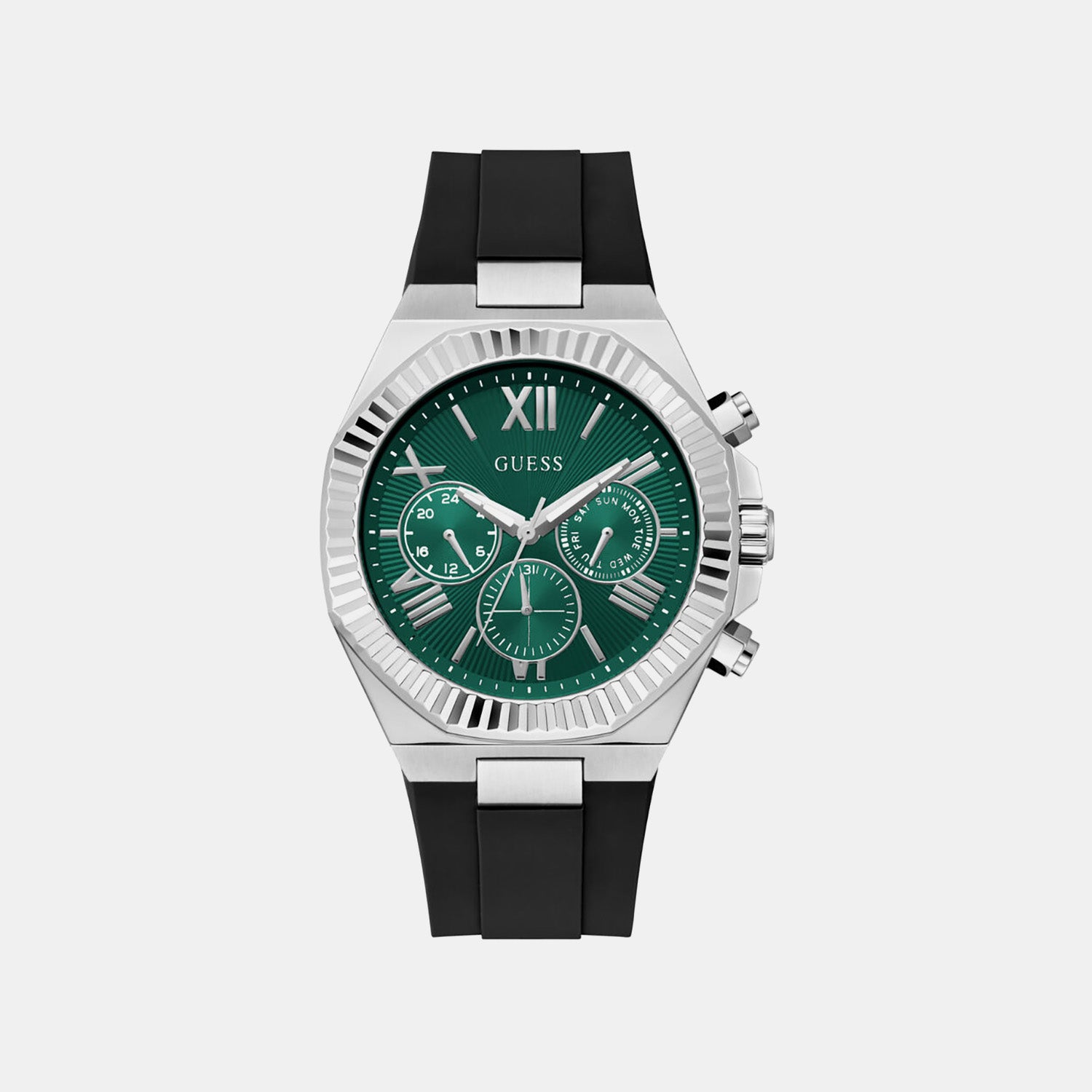 Men Quartz Green Dial Multi-function Silicone Watch GW1011G1