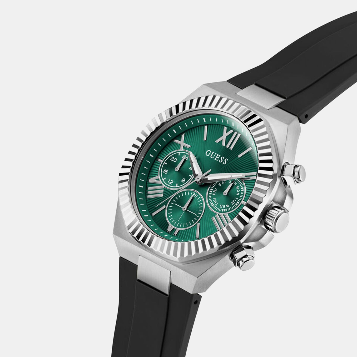 Men Quartz Green Dial Multi-function Silicone Watch GW1011G1