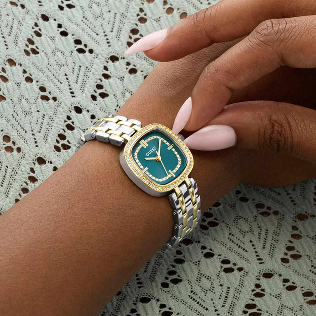Women Quartz Teal Dial Analog Stainless Steel Watch GW1018L6