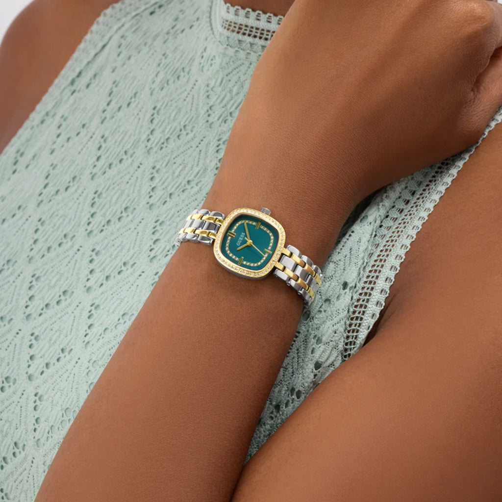 Women Quartz Teal Dial Analog Stainless Steel Watch GW1018L6