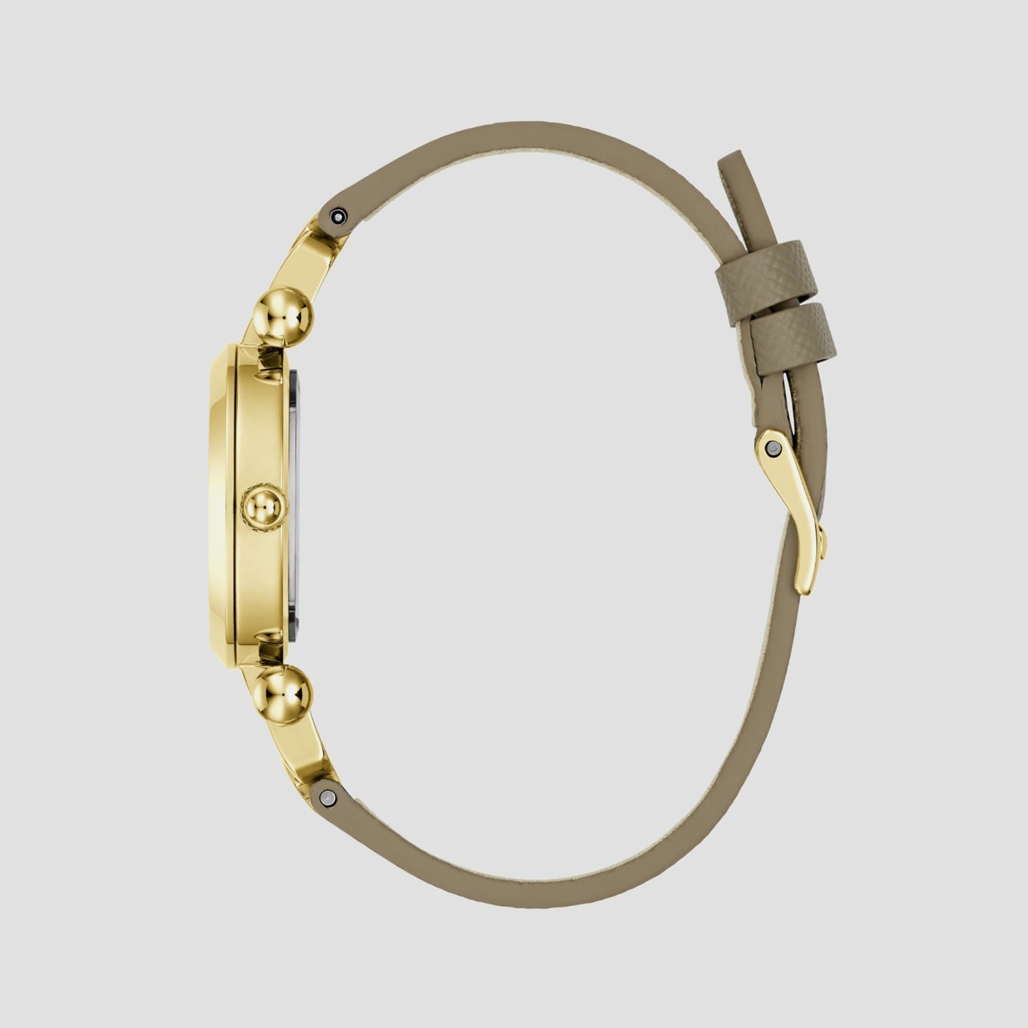 Women Quartz Gold Dial Analog Leather Watch GW1021L2