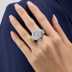Women Quartz Silver Dial Analog Stainless Steel Watch GW1022L1