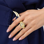 Women Quartz Gold Dial Analog Stainless Steel Watch GW1022L2