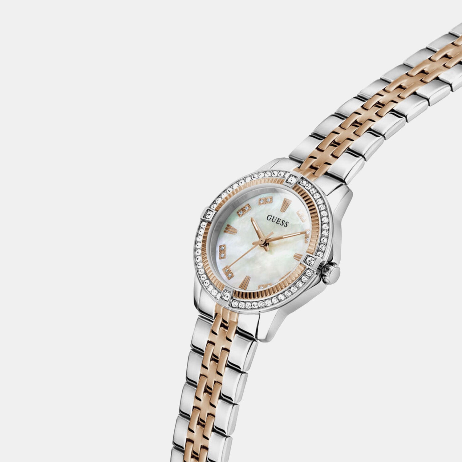 Women Quartz Mother Of Pearl Dial Analog Stainless Steel Watch GW1027L5
