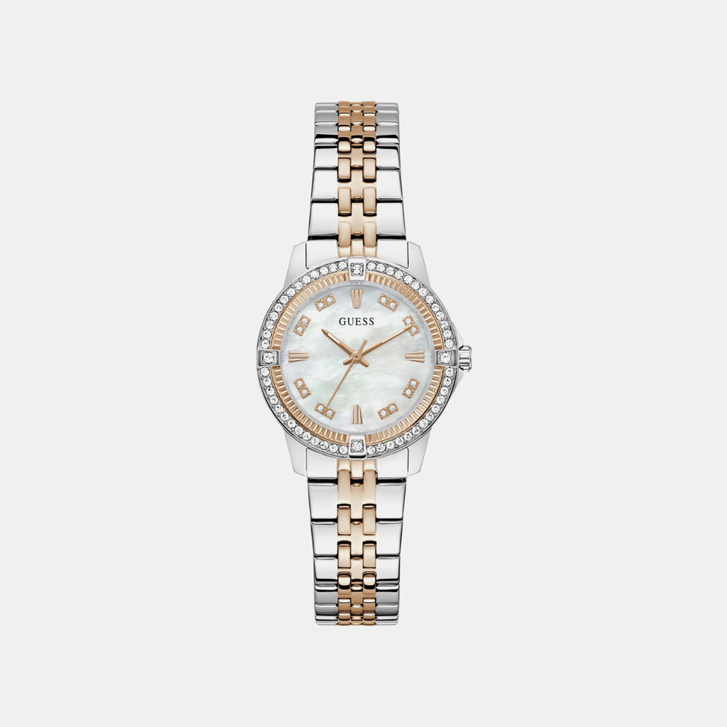 Women Quartz Mother Of Pearl Dial Analog Stainless Steel Watch GW1027L5