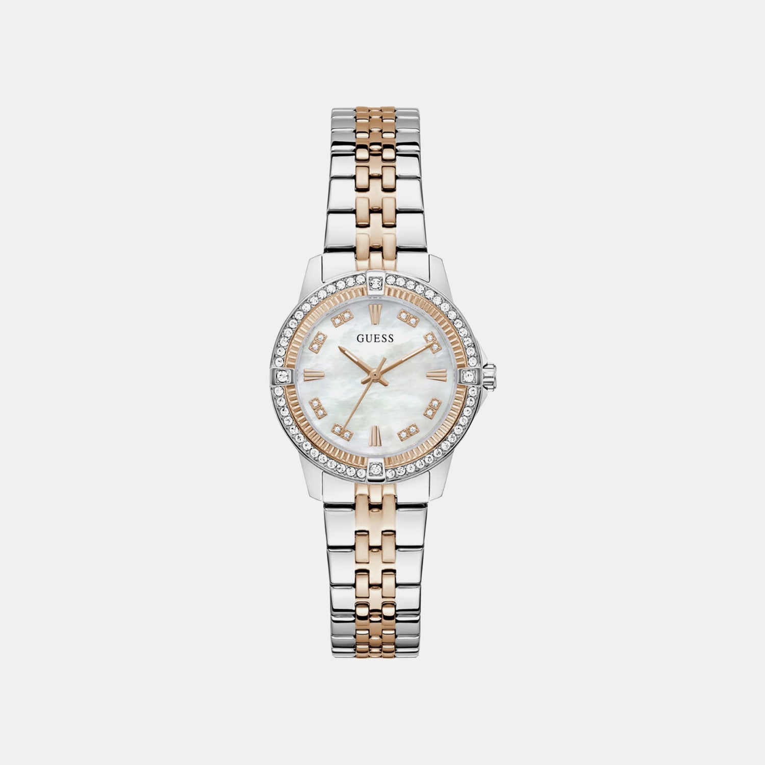 Women Quartz Mother Of Pearl Dial Analog Stainless Steel Watch GW1027L5