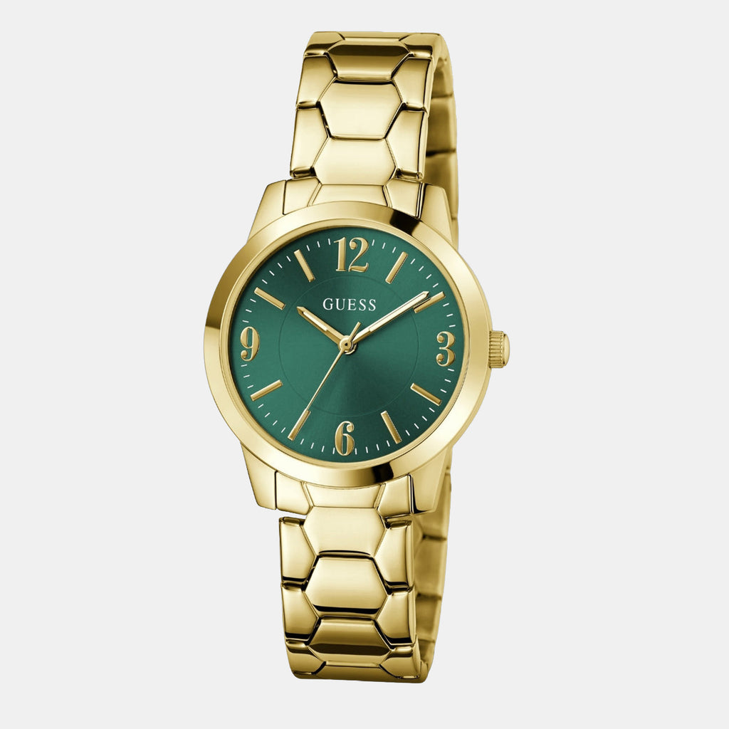 Women Quartz Green Dial Analog Stainless Steel Watch GW1028L2