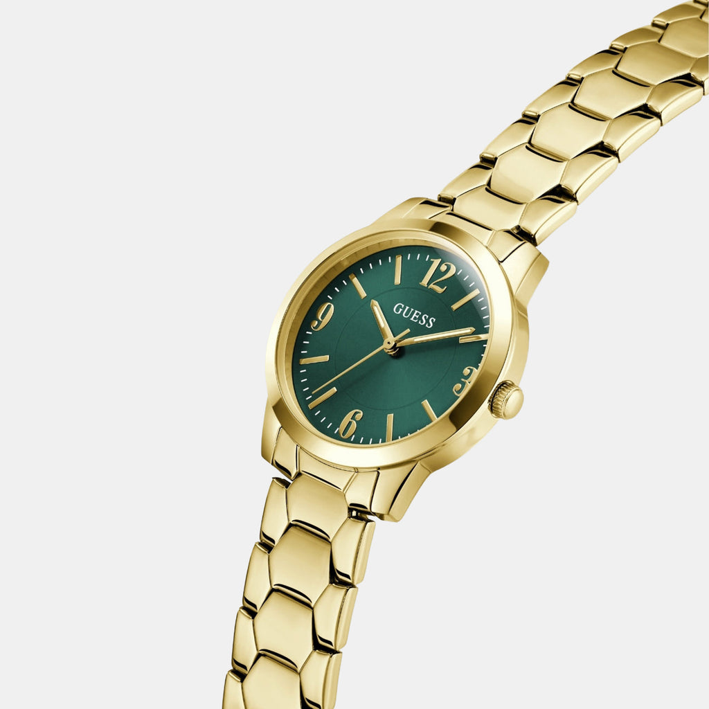 Women Quartz Green Dial Analog Stainless Steel Watch GW1028L2