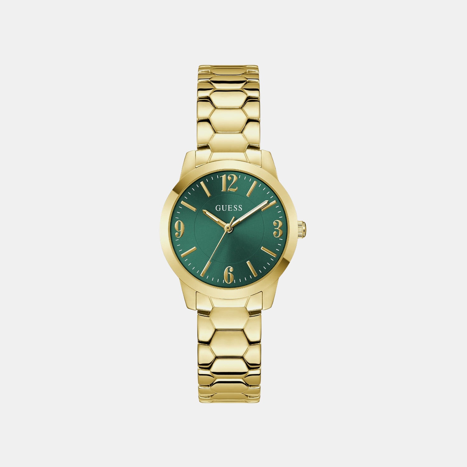 Women Quartz Green Dial Analog Stainless Steel Watch GW1028L2