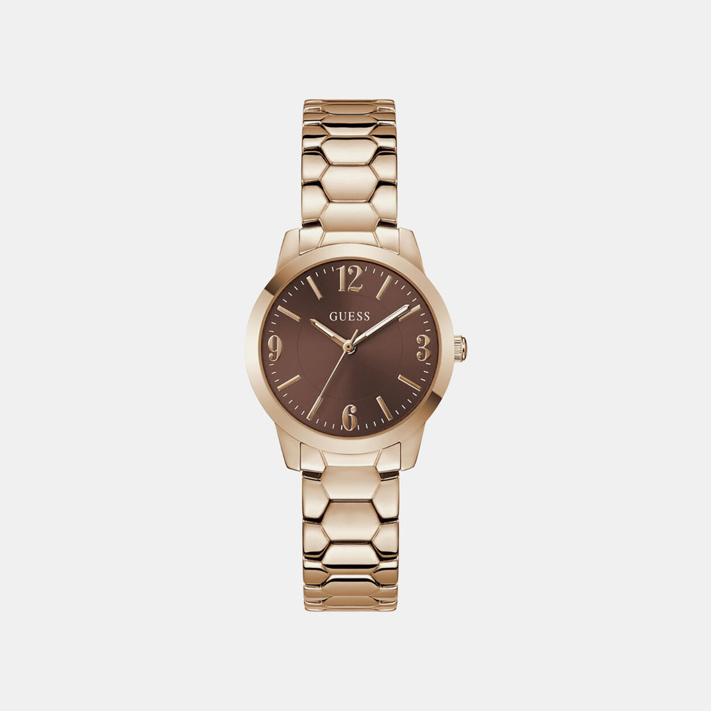 Women Quartz Brown Dial Analog Stainless Steel Watch GW1028L4