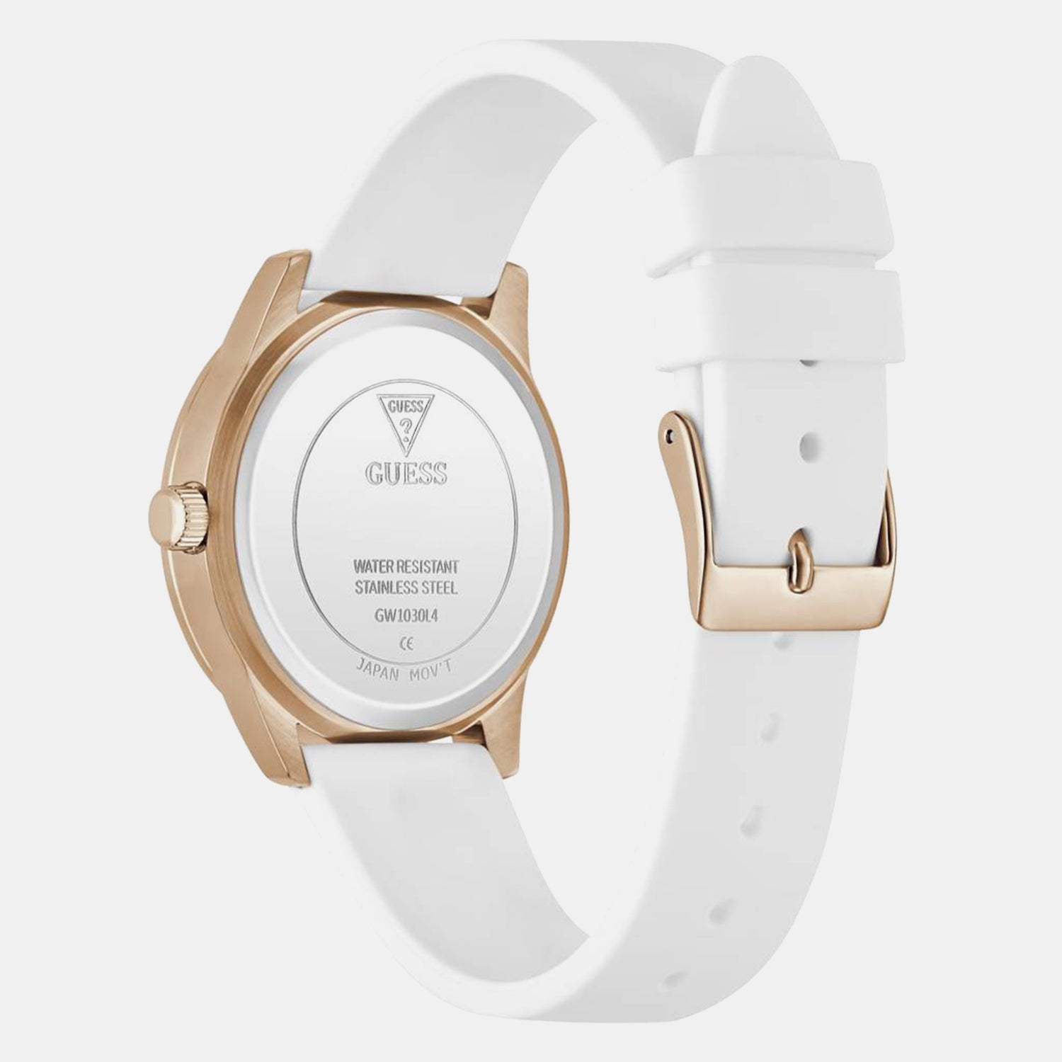 Women Quartz White Dial Analog Silicone Watch GW1030L4