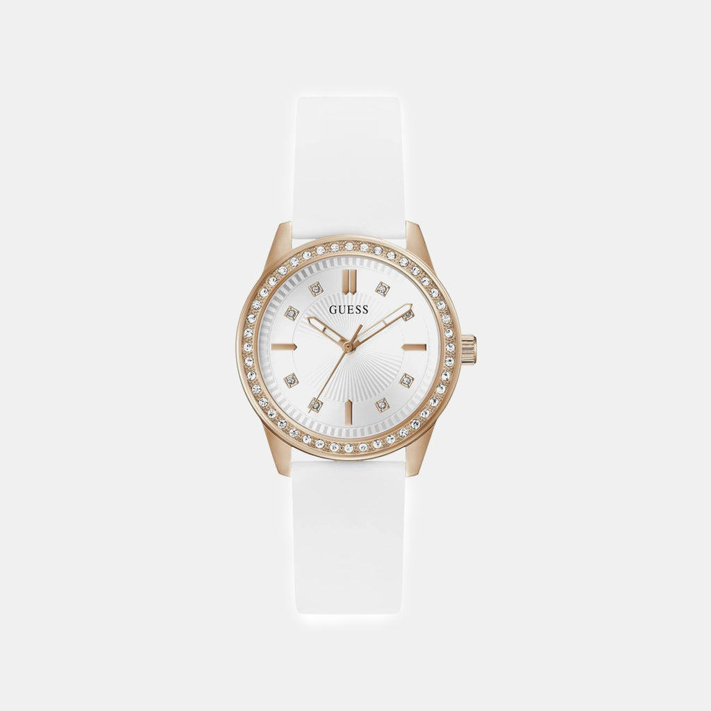 Women Quartz White Dial Analog Silicone Watch GW1030L4