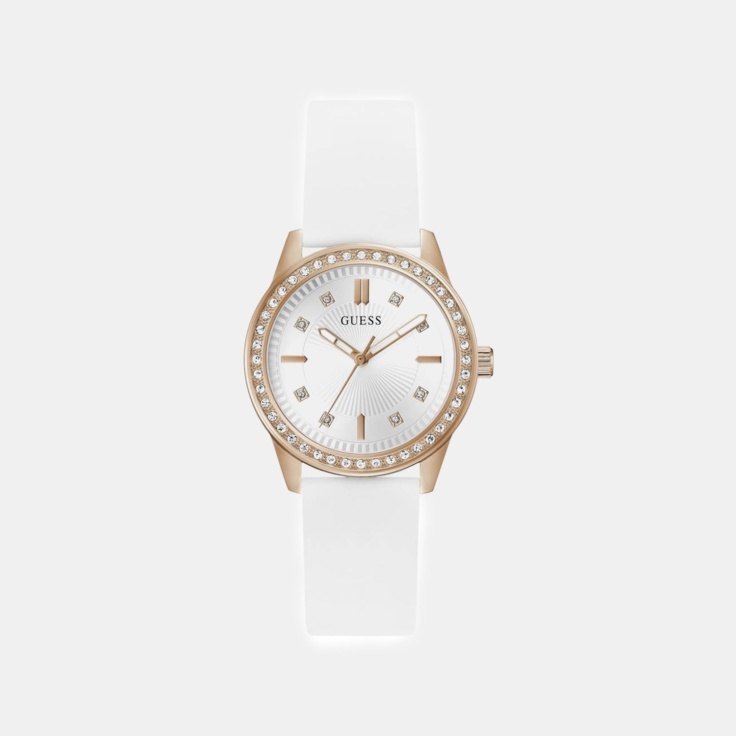Women Quartz White Dial Analog Silicone Watch GW1030L4
