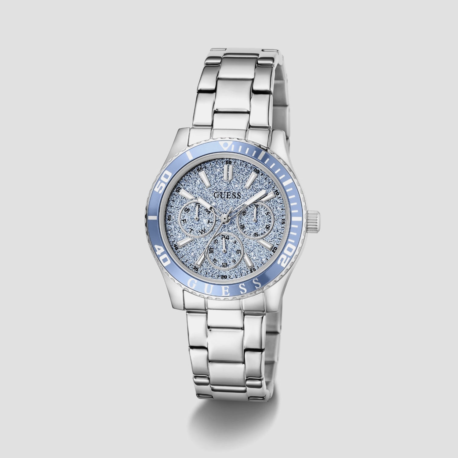Women Quartz Blue Dial Multi-Function Stainless Steel Watch GW1035L1