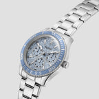 Women Quartz Blue Dial Multi-Function Stainless Steel Watch GW1035L1