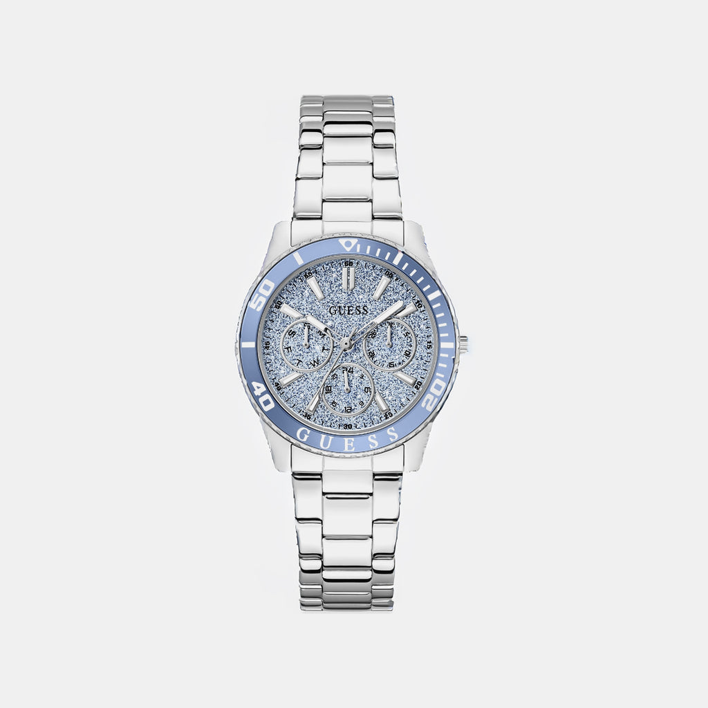 Women Quartz Blue Dial Multi-Function Stainless Steel Watch GW1035L1