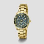 Women Quartz Green Dial Multi-Function Stainless Steel Watch GW1035L2