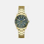 Women Quartz Green Dial Multi-Function Stainless Steel Watch GW1035L2