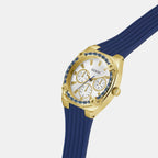 Women Quartz Silver Dial Multi-Function Silicone Watch GW1036L2