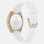 Women Quartz White Dial Multi-Function Silicone Watch GW1036L4