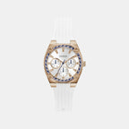 Women Quartz White Dial Multi-Function Silicone Watch GW1036L4