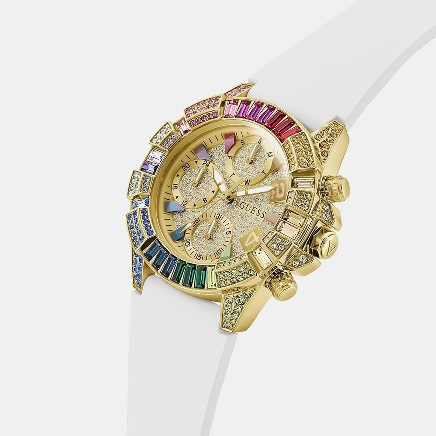 Women Quartz Multicolour Dial Chronograph Silicone Watch GW1047L2