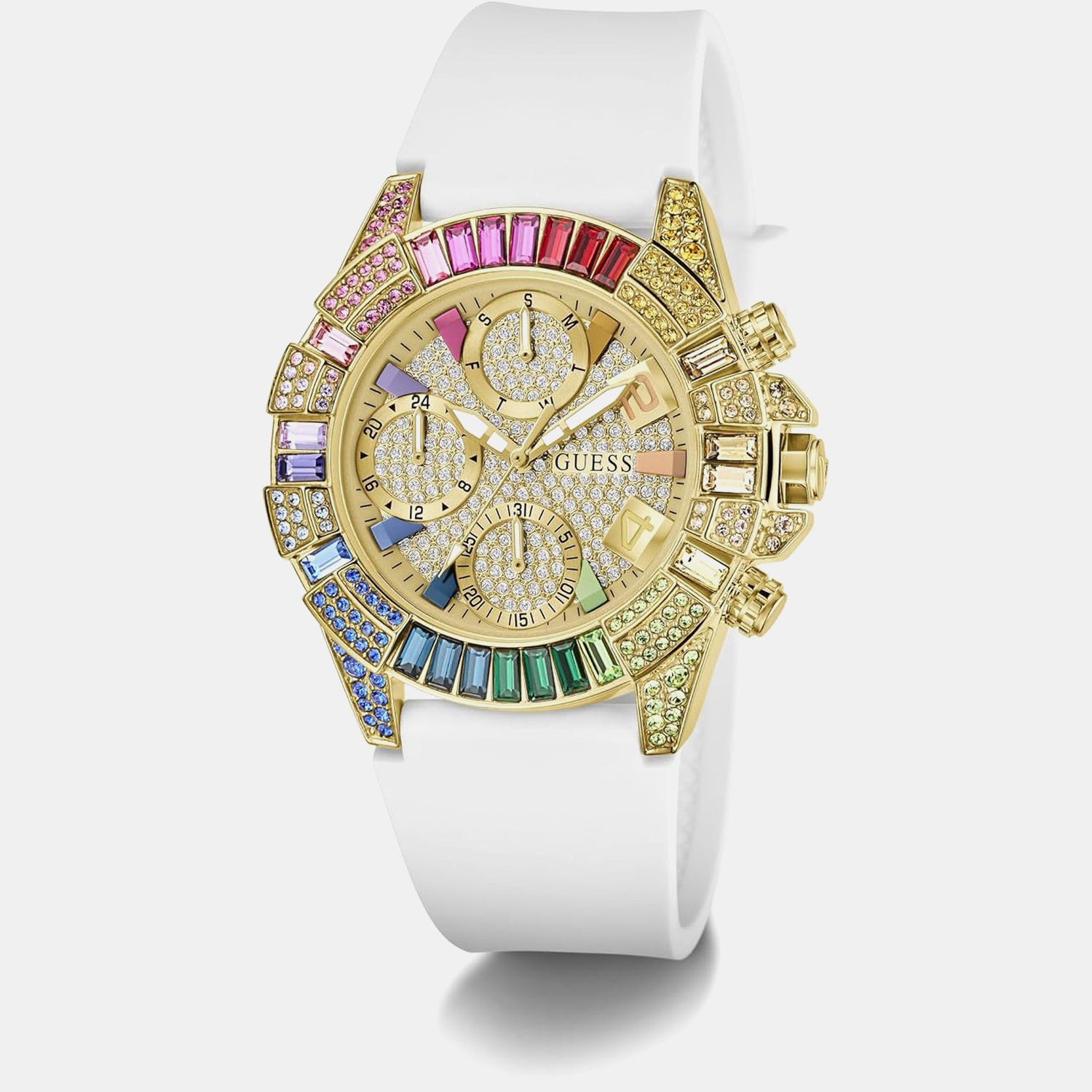 Women Quartz Multicolour Dial Chronograph Silicone Watch GW1047L2