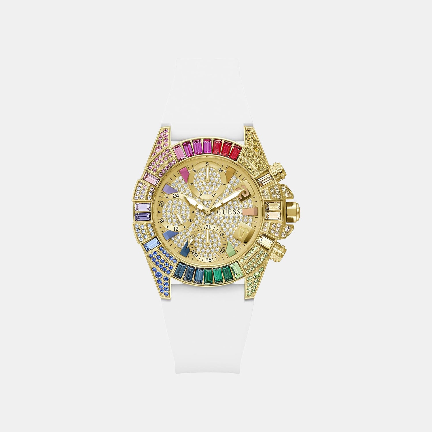 Women Quartz Multicolour Dial Chronograph Silicone Watch GW1047L2
