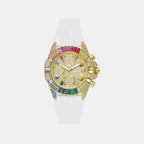Gt True Women Quartz Champagne Dial Multi-Function Silicone Watch Gw1047L2