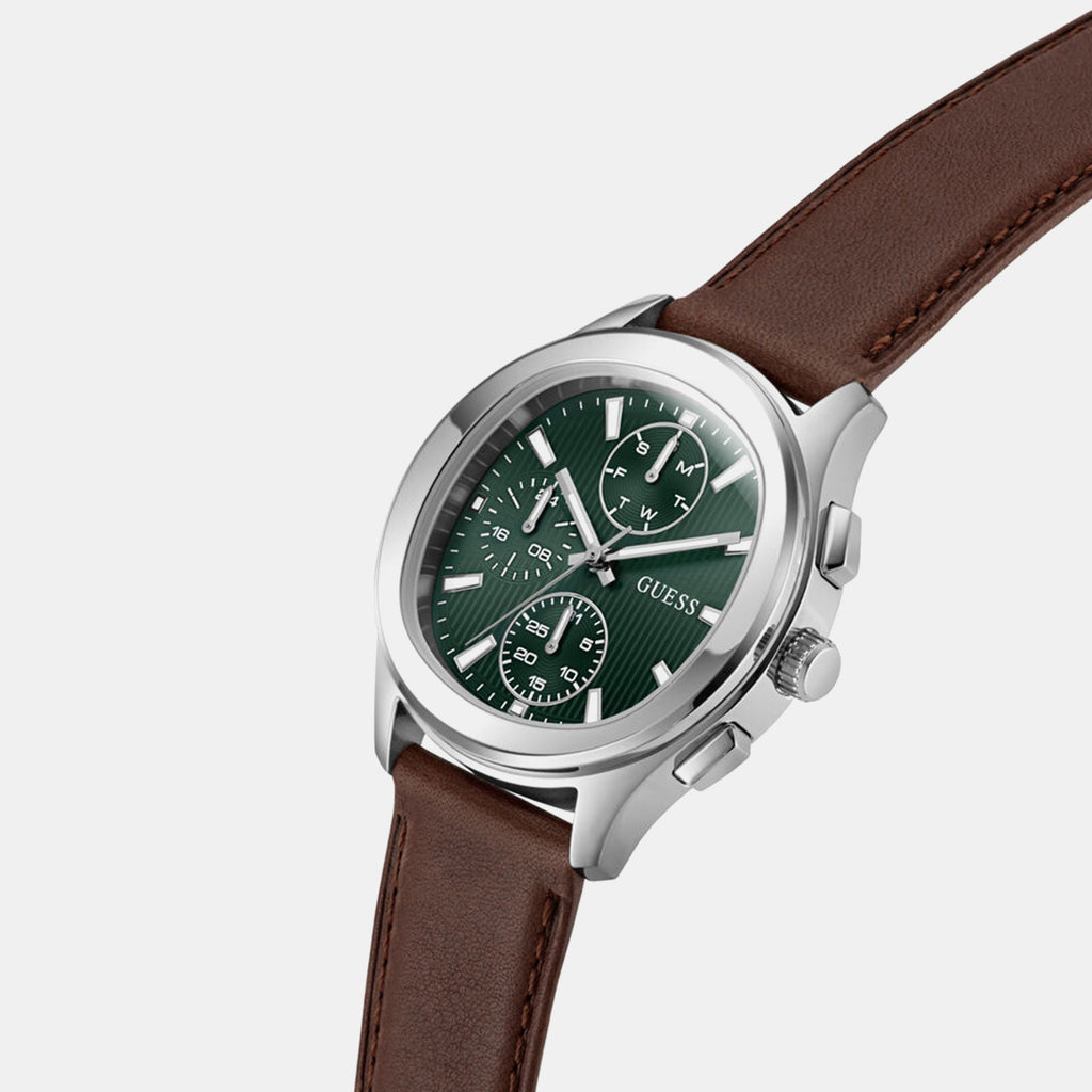 Men Quartz Green Dial Chronograph Leather Watch GW1049G1