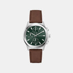 Men Quartz Green Dial Chronograph Leather Watch GW1049G1