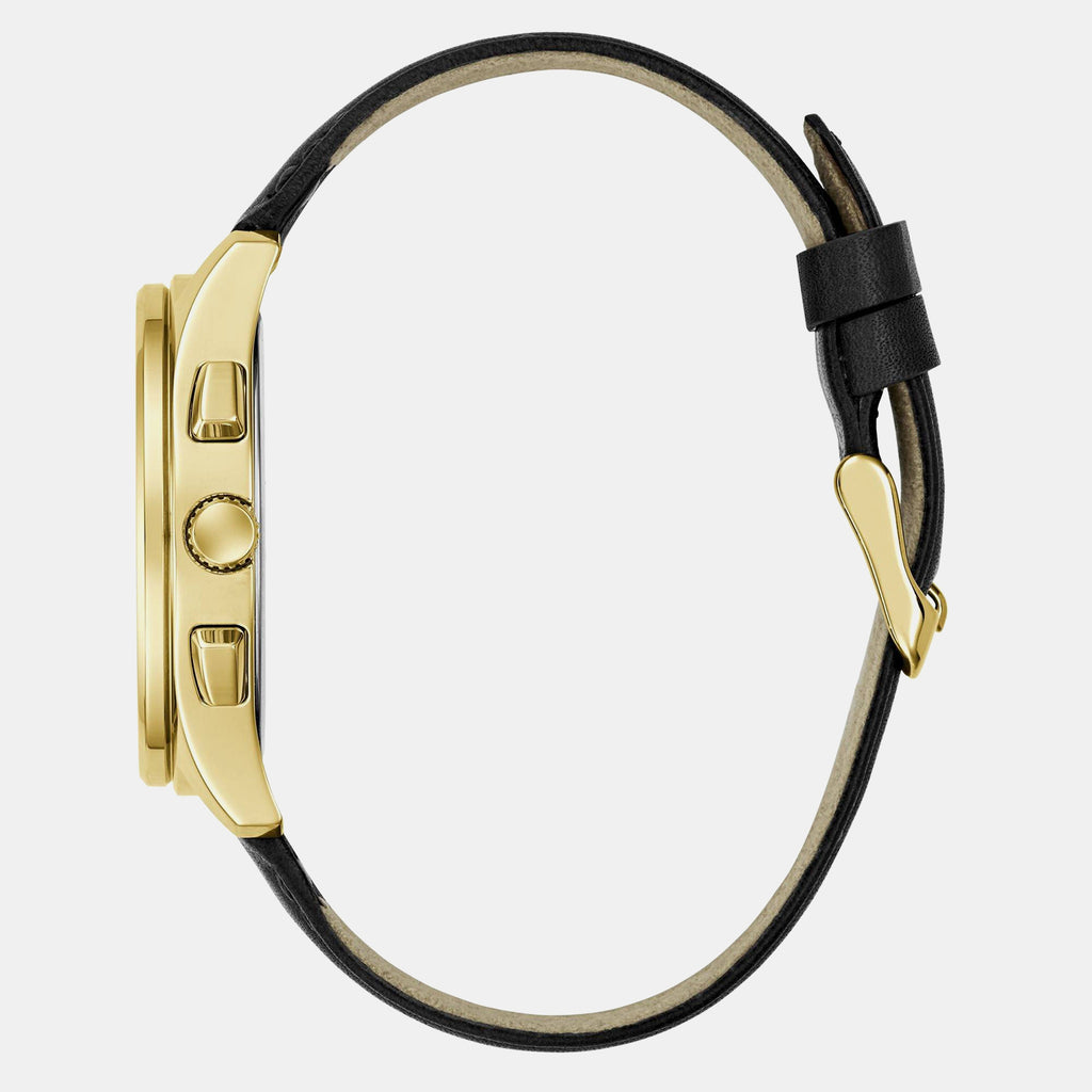 Men Quartz Black Dial Chronograph Leather Watch GW1049G2