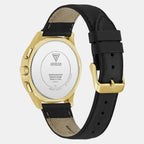 Men Quartz Black Dial Chronograph Leather Watch GW1049G2