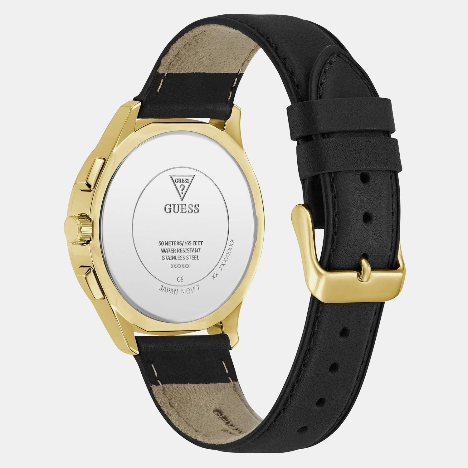 Men Quartz Black Dial Chronograph Leather Watch GW1049G2