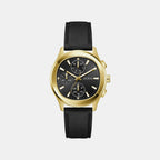 Men Quartz Black Dial Chronograph Leather Watch GW1049G2