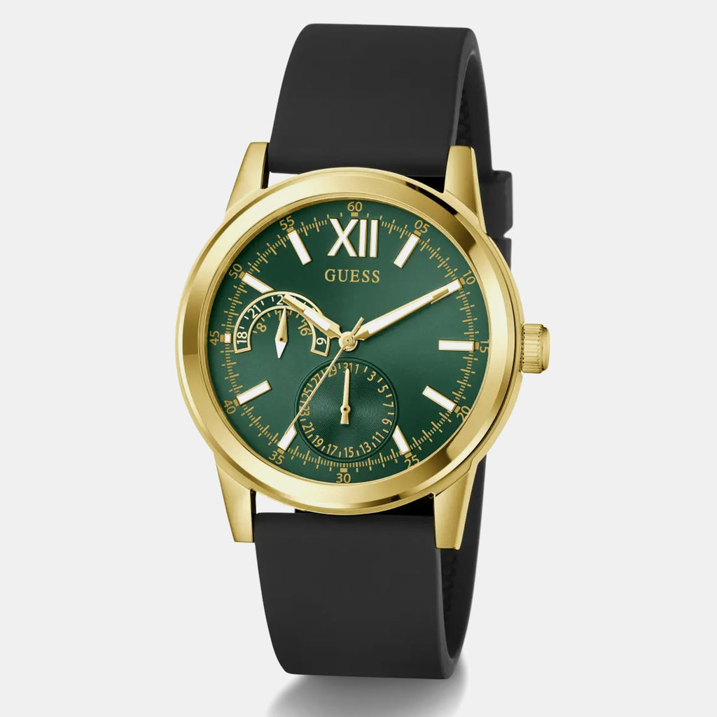 Men Quartz Green Dial Analog Silicone Watch GW1056G2