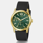 Men Quartz Green Dial Analog Silicone Watch GW1056G2
