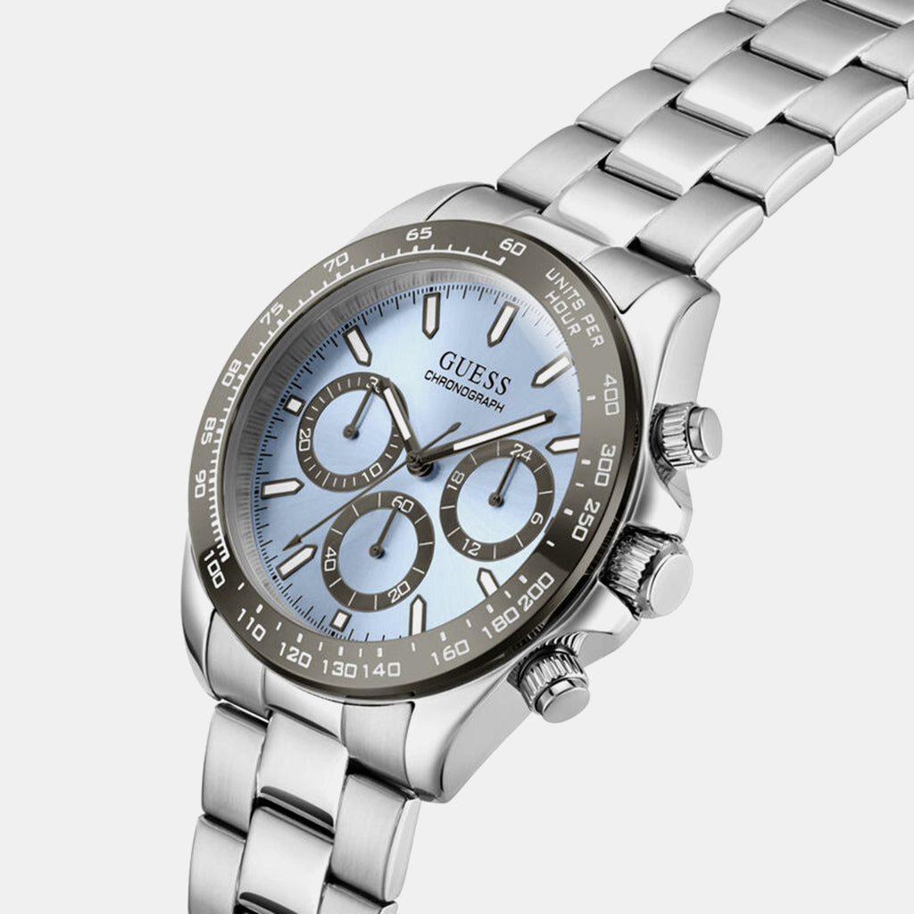 Men Quartz Blue Dial Chronograph Stainless Steel Watch GW1058G1