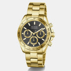 Men Quartz Black Dial Chronograph Stainless Steel Watch GW1058G2