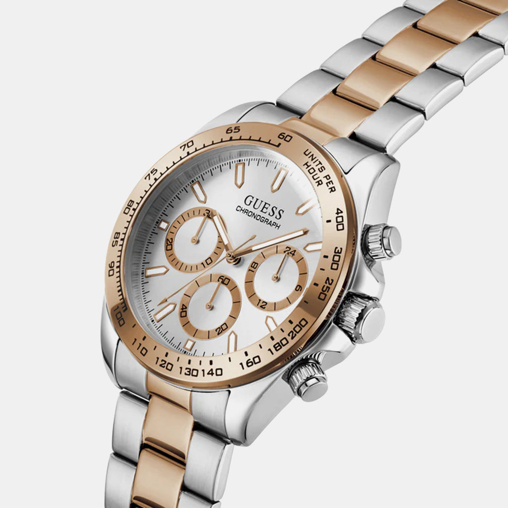Men Quartz Silver Dial Chronograph Stainless Steel Watch GW1058G6