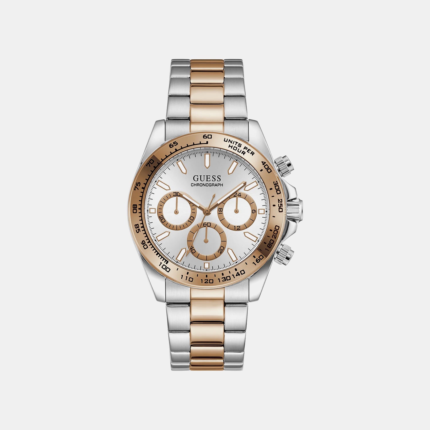 Men Quartz Silver Dial Chronograph Stainless Steel Watch GW1058G6