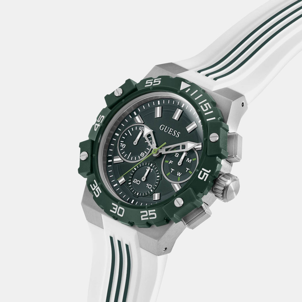 Men Quartz Green Dial Chronograph Silicone Watch GW1059G1
